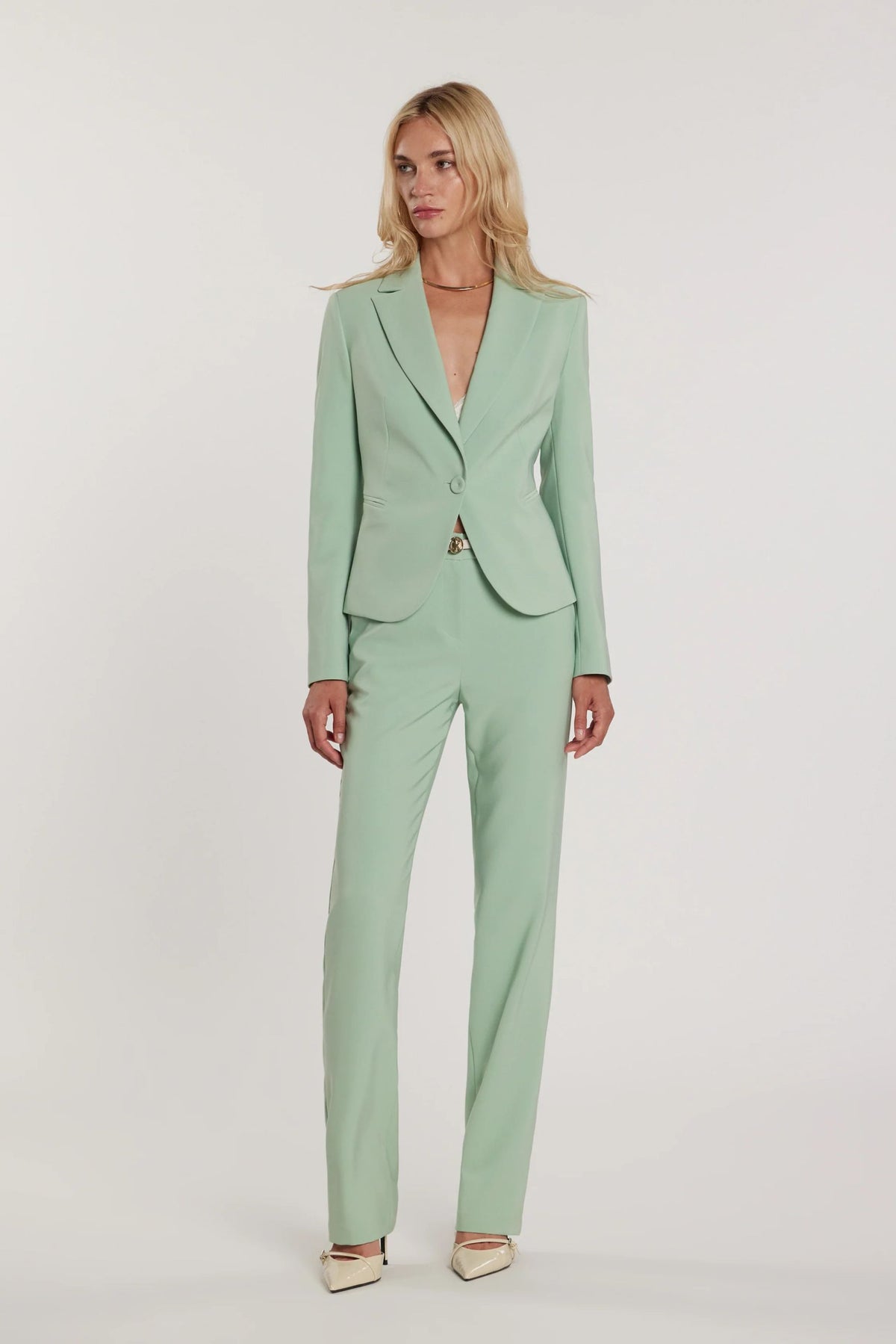 Relish Pantalone CLOES vita alta con tasche francesi più filetto RDP2607006059 verde acqua