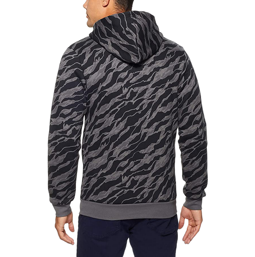 Adidas felpa da uomo con cappuccio e zip DN8628 black grey camo