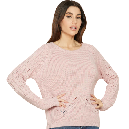 Relish Maglia CASSIOPEAS manica lunga punto pannocchia RDA2302049025 1425 rosa