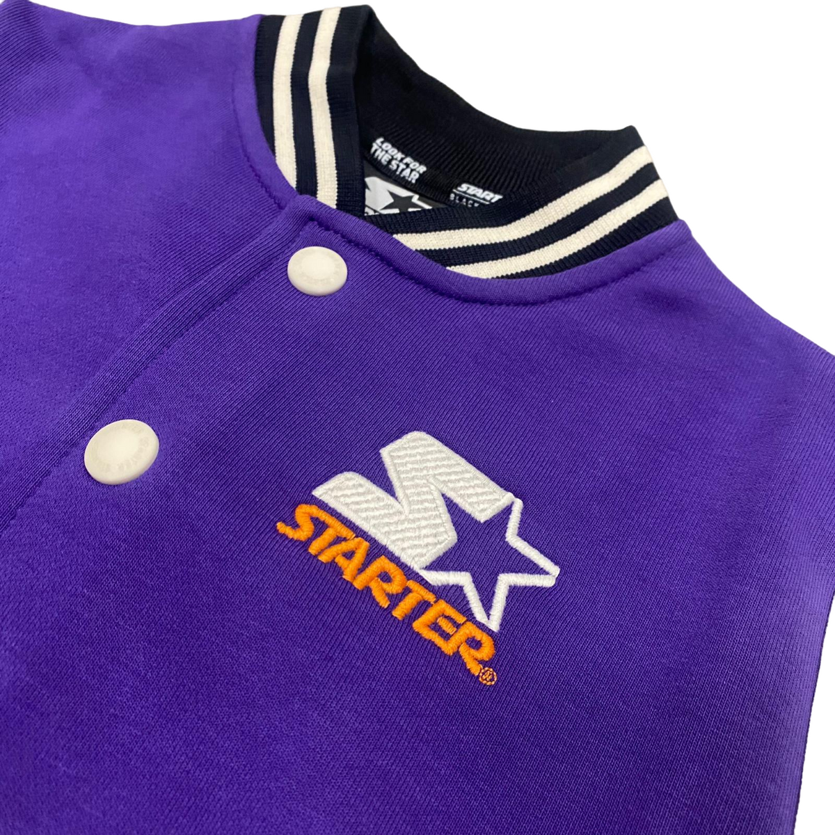 Starter giacca bomber in felpa da ragazzo Varsity viola