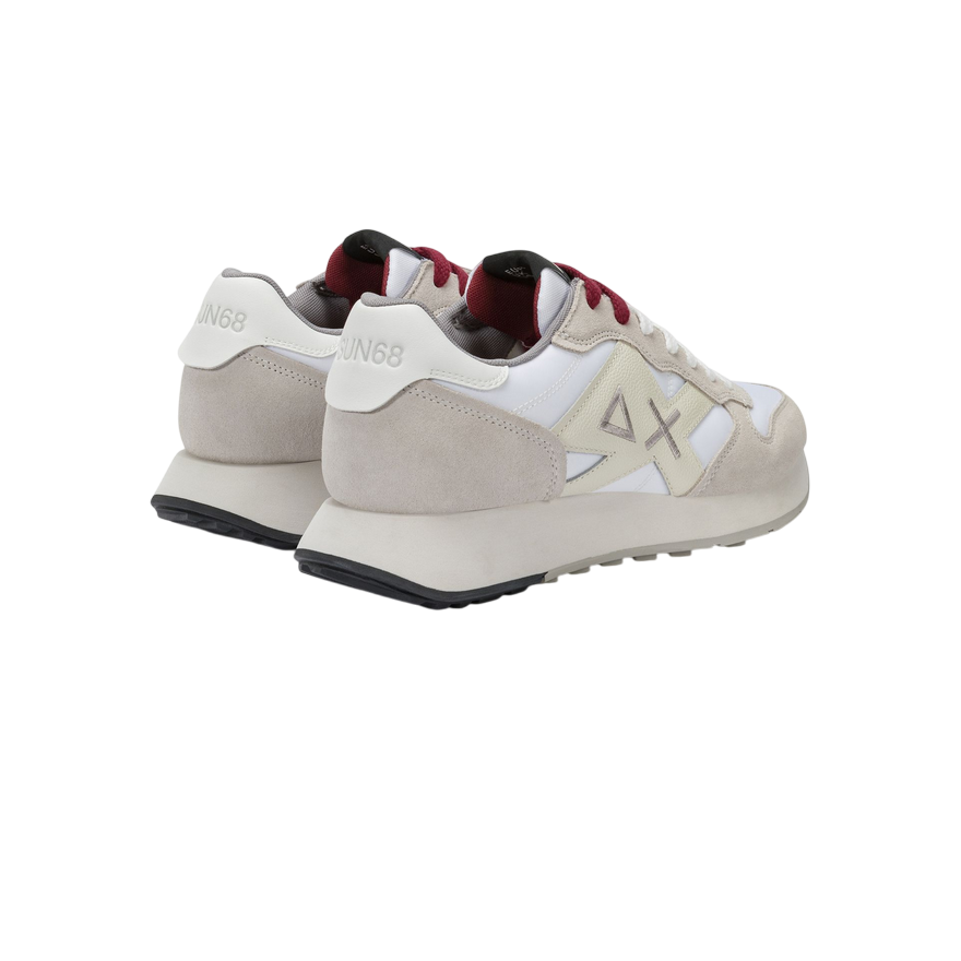 Sun68 – Sneaker Uomo Jaki Bicolor Z45114 01 bianco | Running heritage, nylon e suede premium, comfort quotidiano - tallone