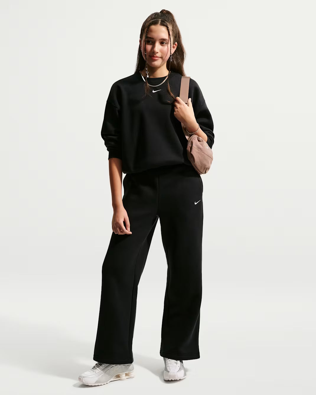Nike Sportswear pantalone sportivo da ragazza Studio Fleece IM4973-010 nero