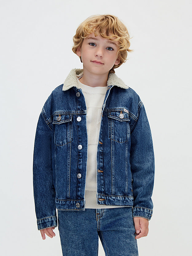 Calvin Klein Maglione bambino in maglia con logo LVCKFJF04B CKS beige