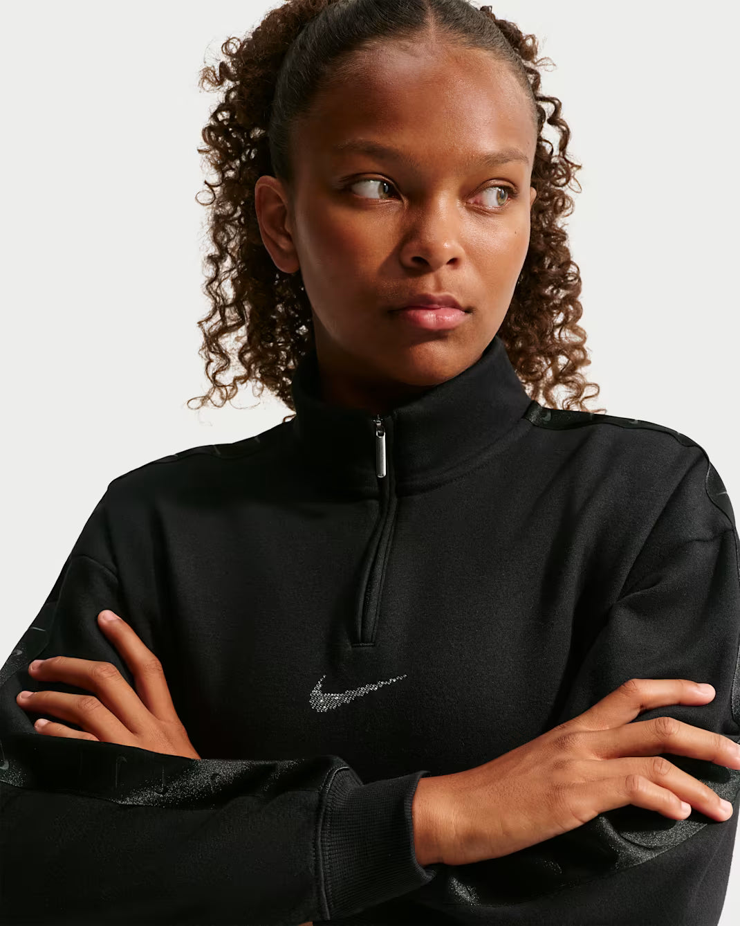 Nike felpa sportiva Sportswear Studio Fleece Big IM4932-010 nero