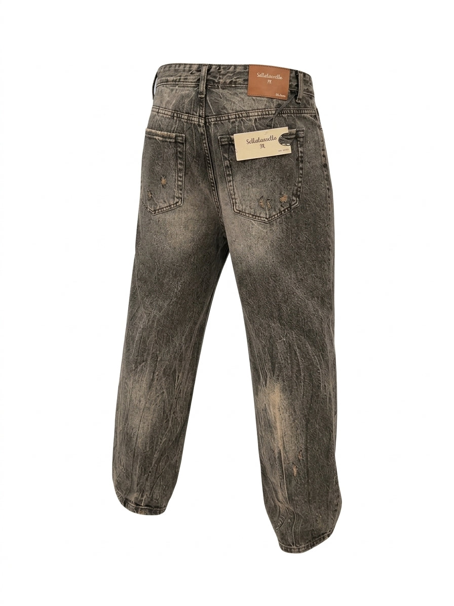 Setteduesette by Klixs pantalone jeans uomo Kevin 01170VP rotto slavato grigio