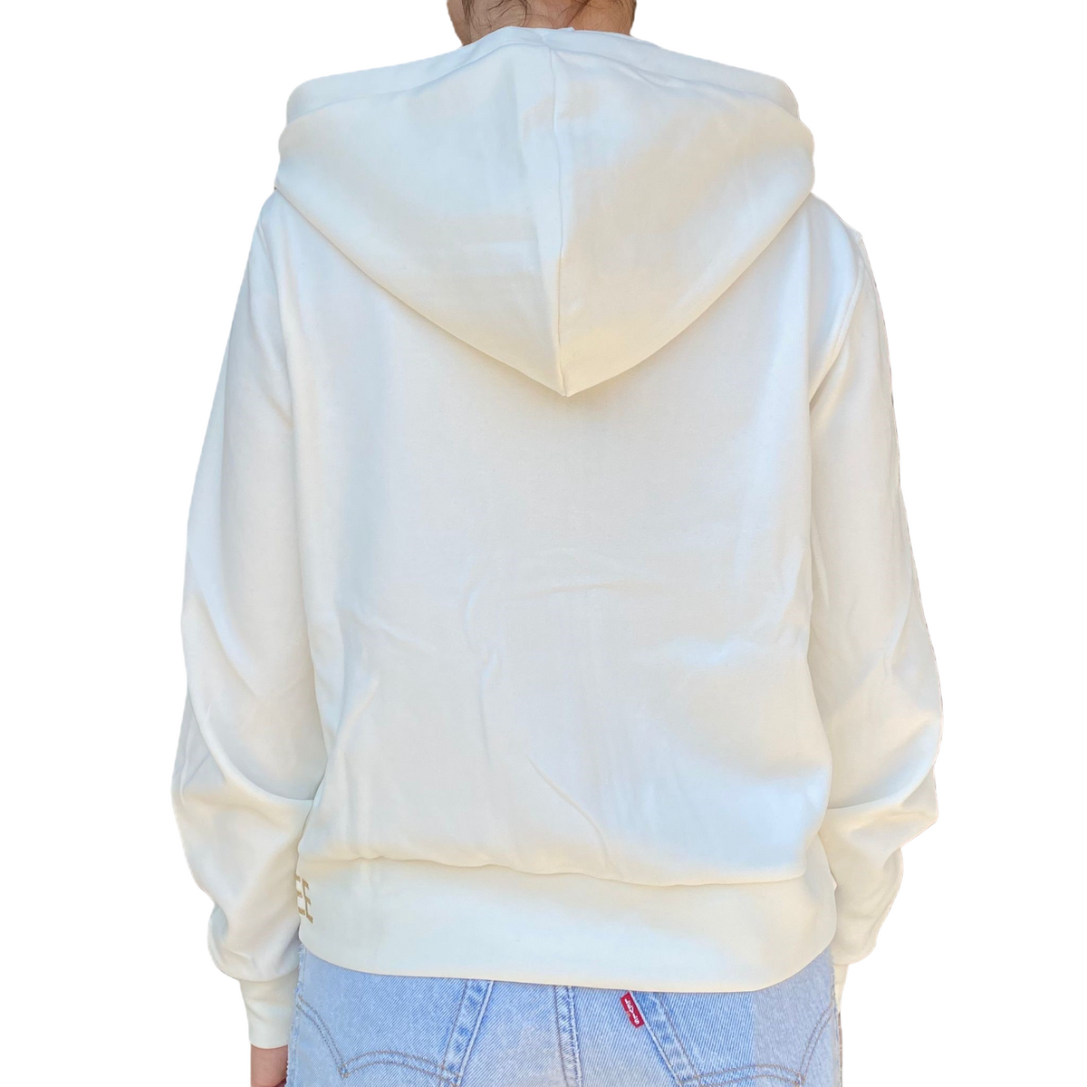 Yes Zee Felpa Donna Full zip In Punto Milano Cappuccio 1116 F001 0157 avorio - Vista Posteriore