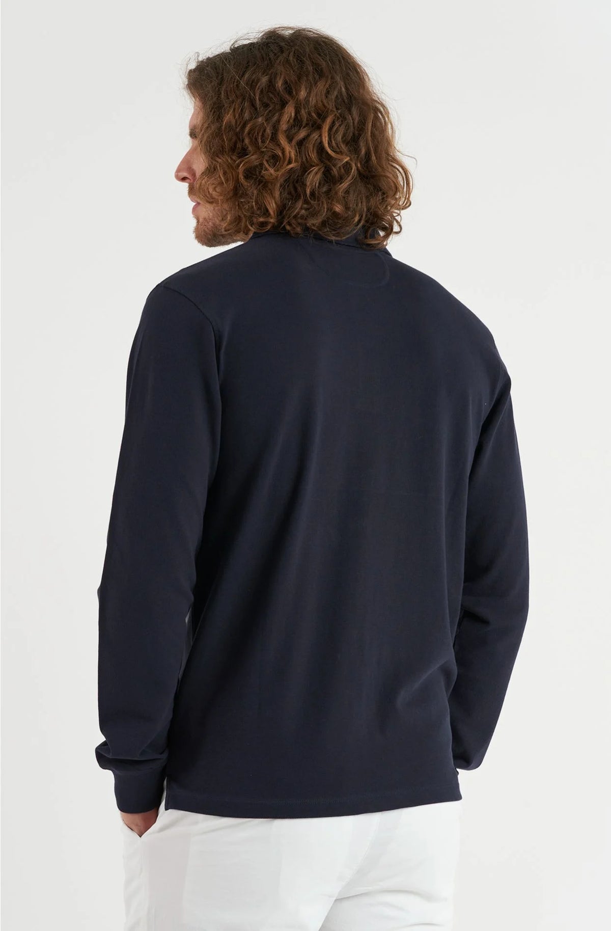 Marina Militare Polo Manica Lunga Uomo MYL0203-009 Blu | Cotone Piquet Regular Fit