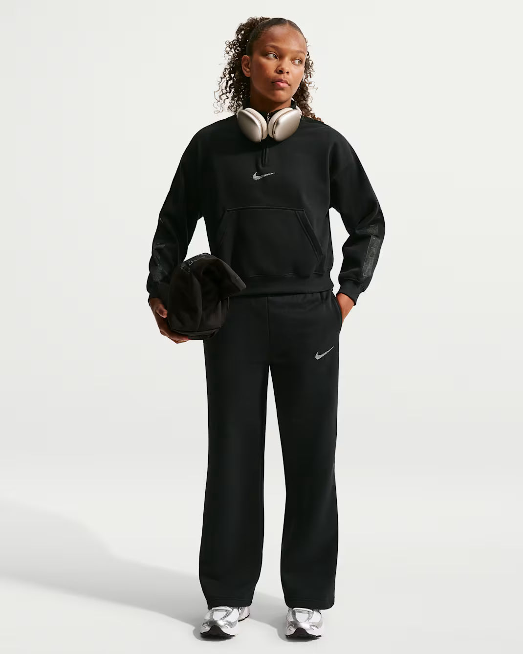 Nike pantalone sportivo da ragazza Studio Fleece IM4983-010 nero