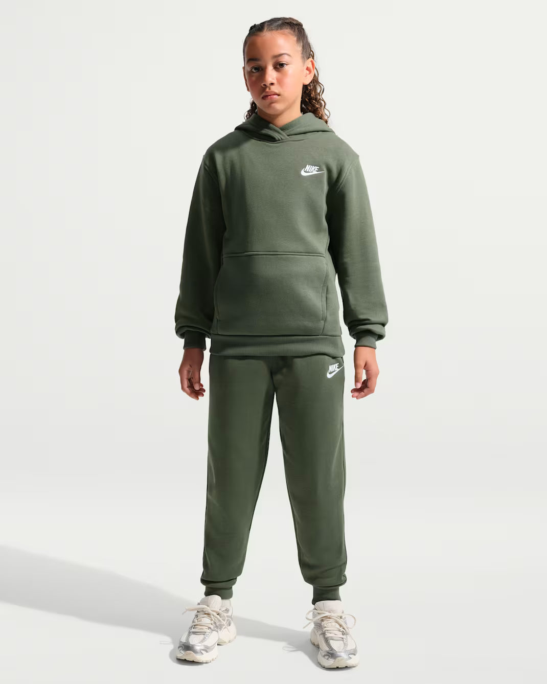 Nike Sportswear Club Fleece felpa co cappuccio junior FD3000-305 verde