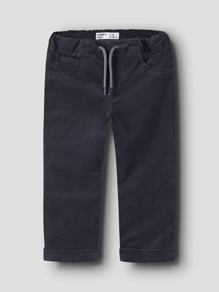 name it pantalone in velluto bimbo con laccetto 13257333 blu