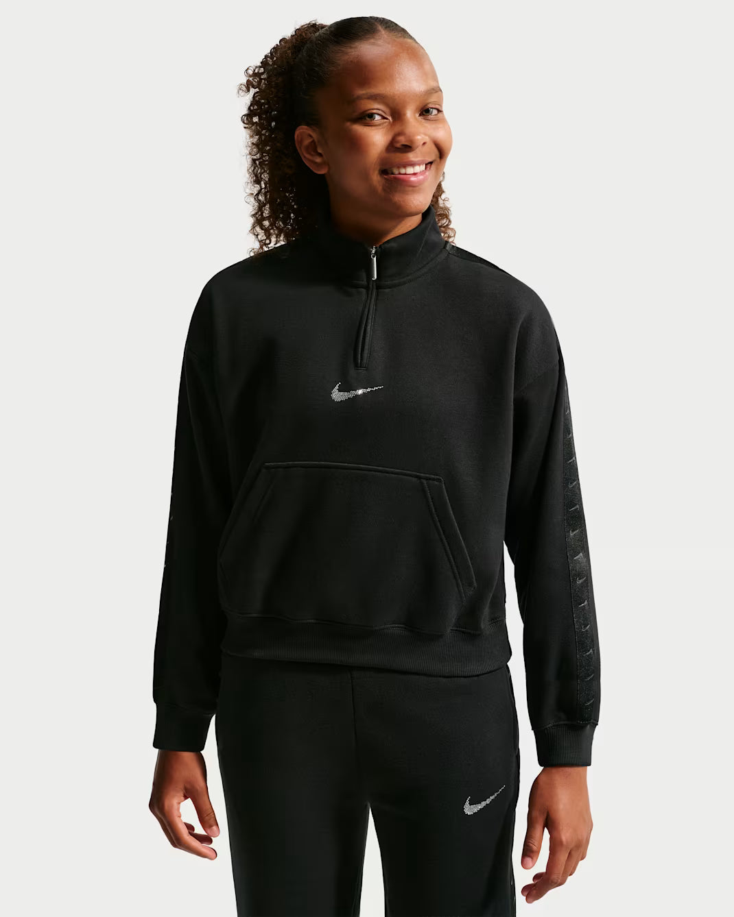 Nike felpa sportiva Sportswear Studio Fleece Big IM4932-010 nero
