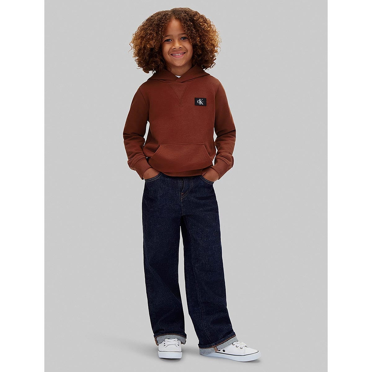 Calvin Klein Felpa junior con cappuccio e Logo Firma LVCKTJB39B GCQ mattone