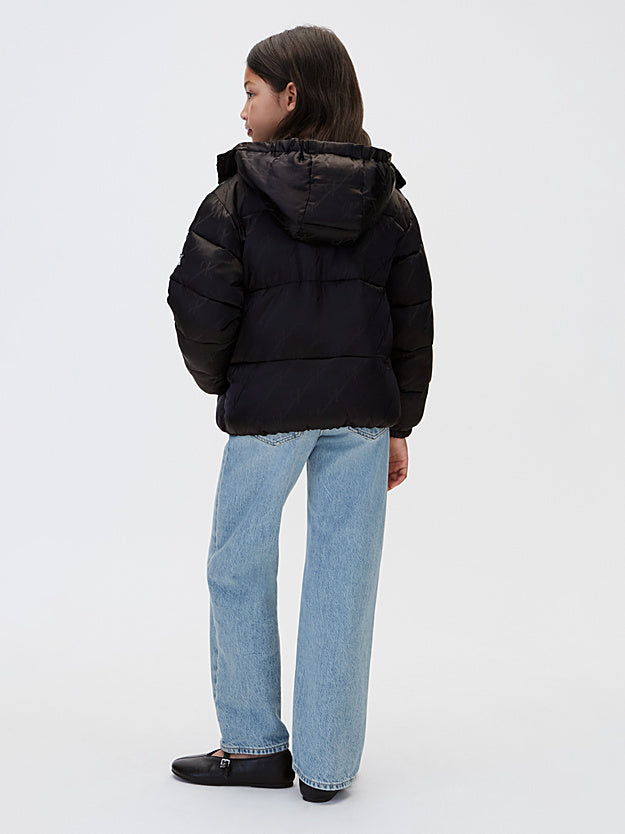Calvin Klein Piumino junior con cappuccio e logo LVCKFJM10G 0GK nero