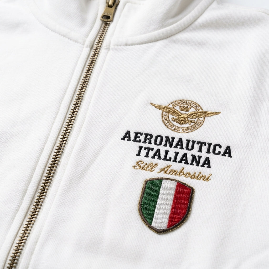 Aeronautica Italiana Felpa Uomo 011213U LATTE - Esplora l'Eccellenza Italiana