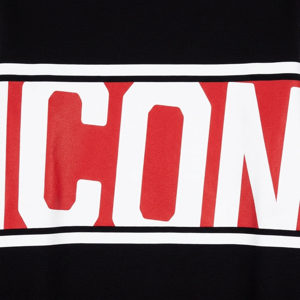 Icon felpa girocollo da uomo Stripe IUF052 nero-rosso