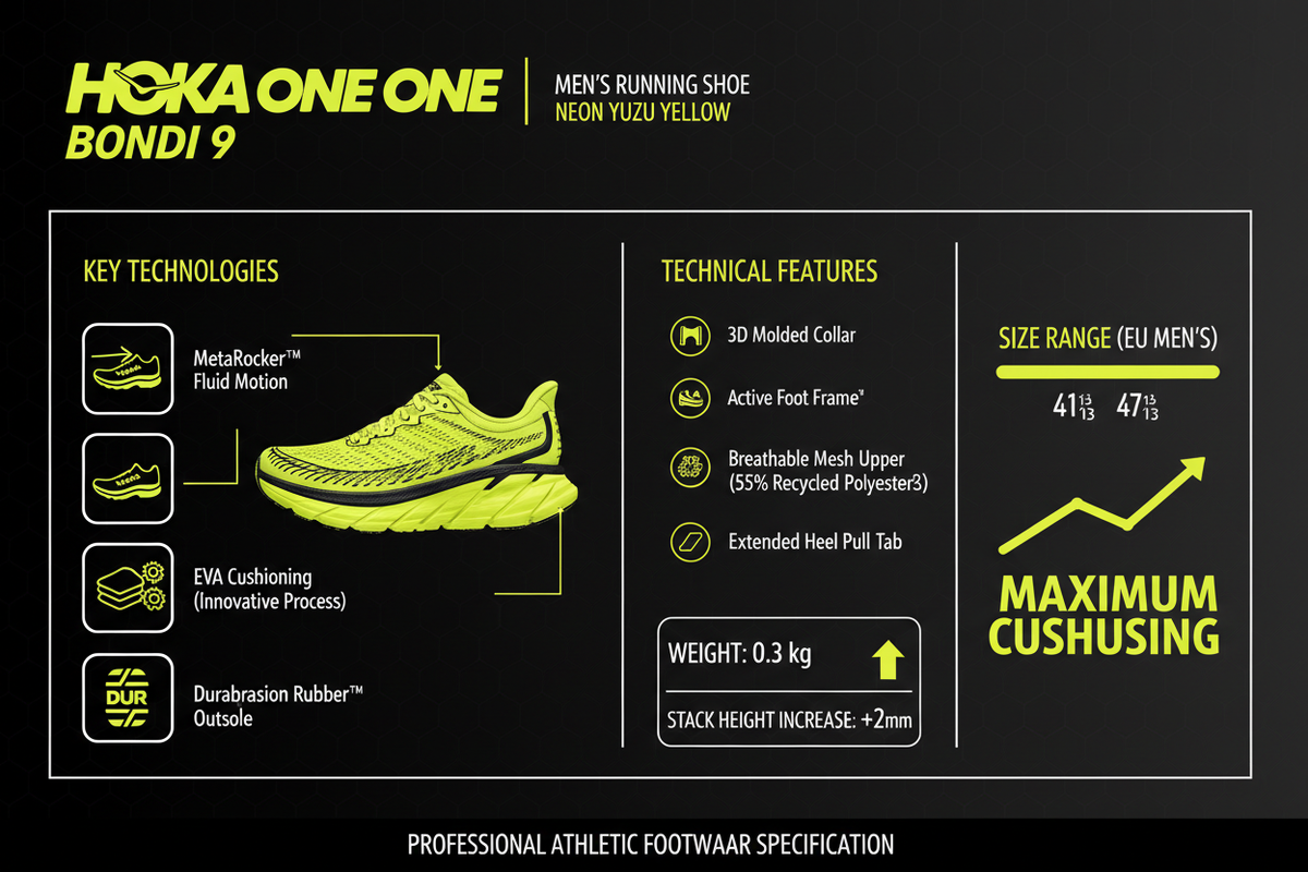 Infografica Hoka Bondi 9 uomo