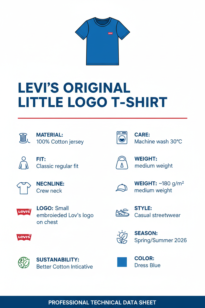 Infografica tecnica Levi's Dress Blue