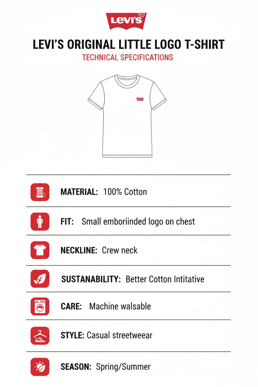 Infografica tecnica Levi's Original Little Logo