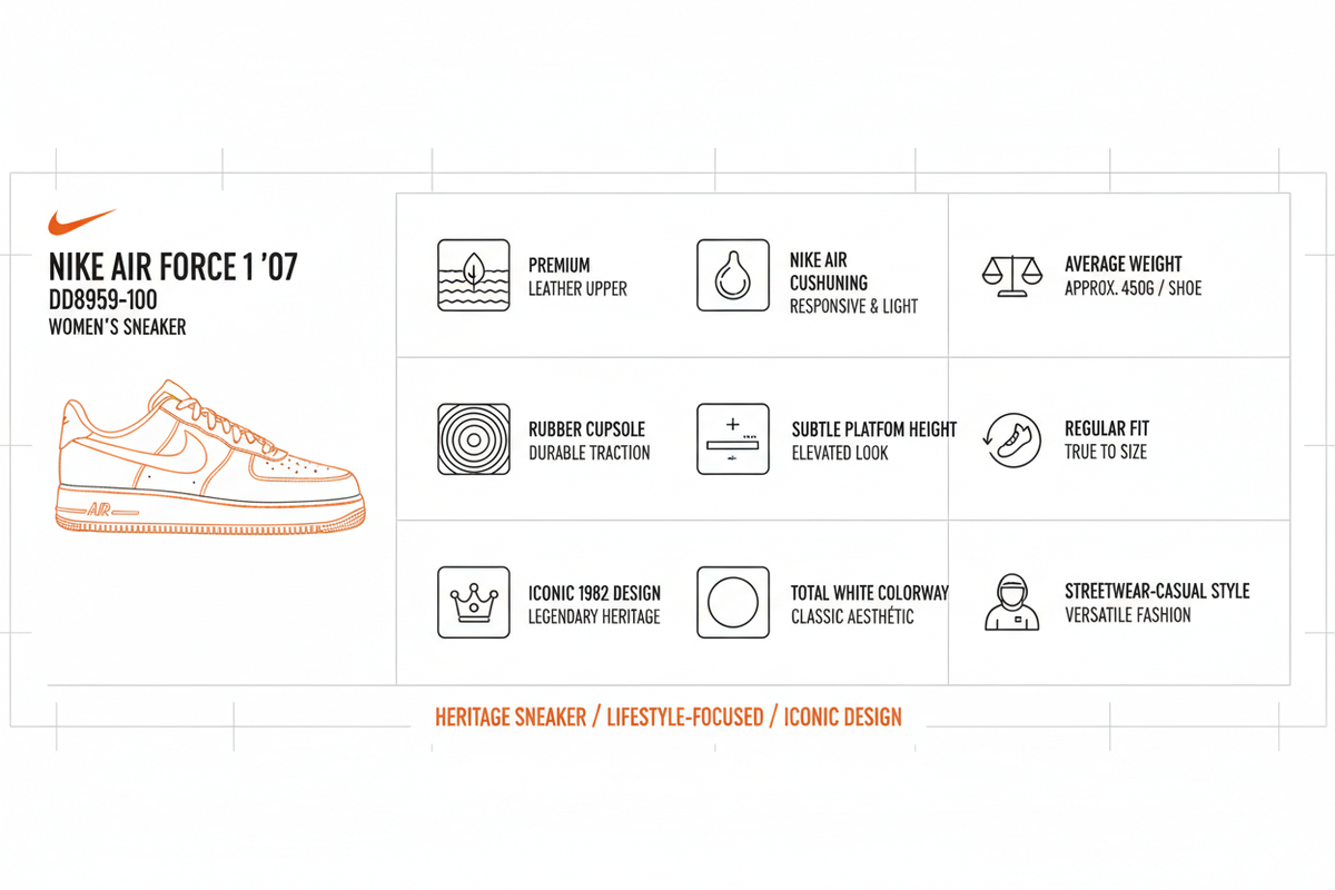 Infografica tecnica Nike Air Force 1
