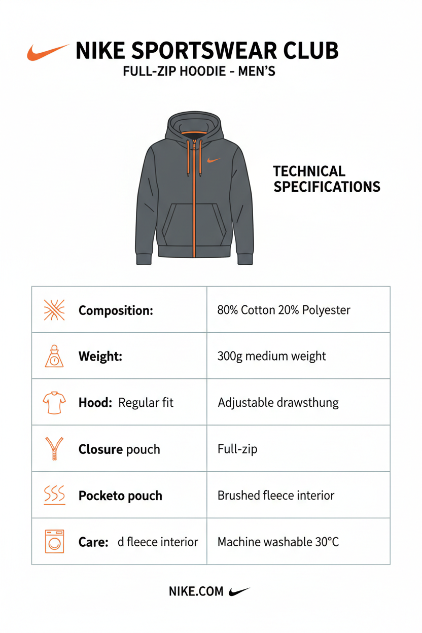 Infografica tecnica Nike Sportswear Club