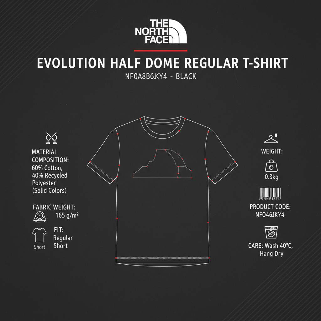 Infografica The North Face Evolution Half Dome NF0A8B6JKY4