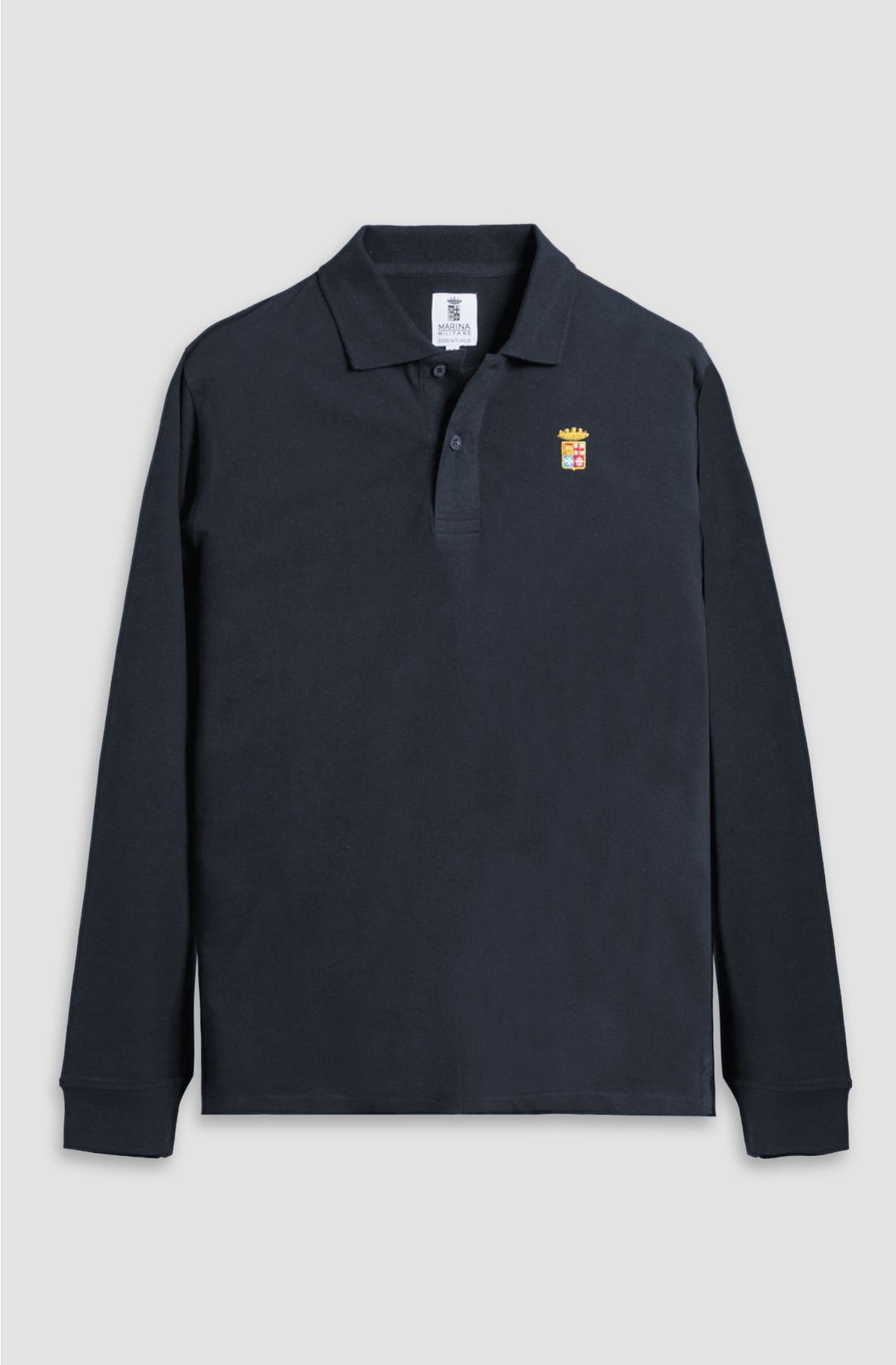 Marina Militare Polo Manica Lunga Uomo MYL0203-009 Blu | Cotone Piquet Regular Fit