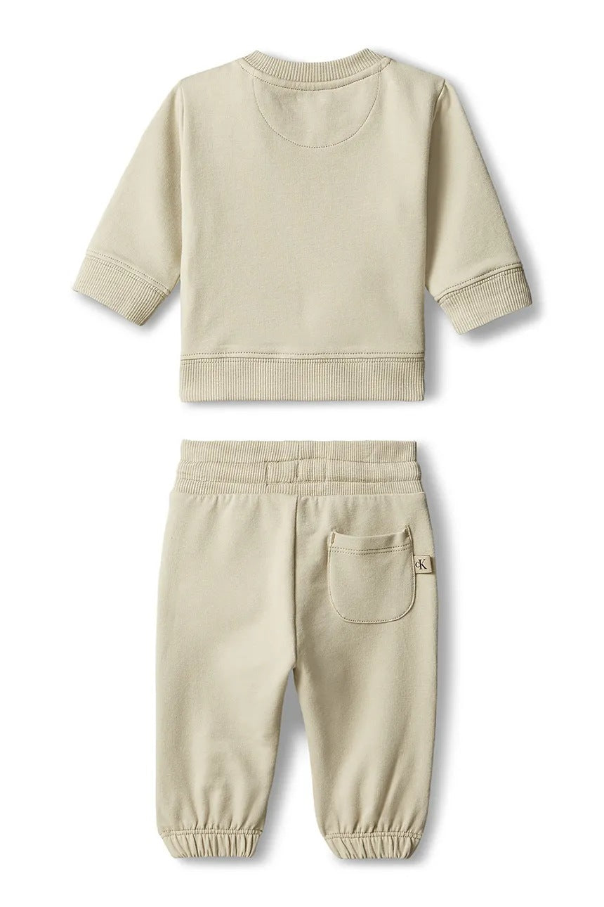 Calvin Klein tuta sportiva per bambini con cotone LVCKFJI13N PDL beige