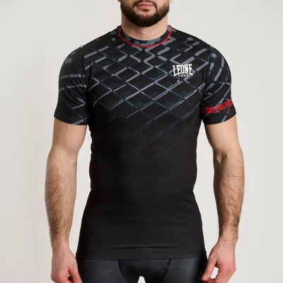 Leone RASHGUARD MANICHE CORTE UOMO MMA CAGE AB971 grigio