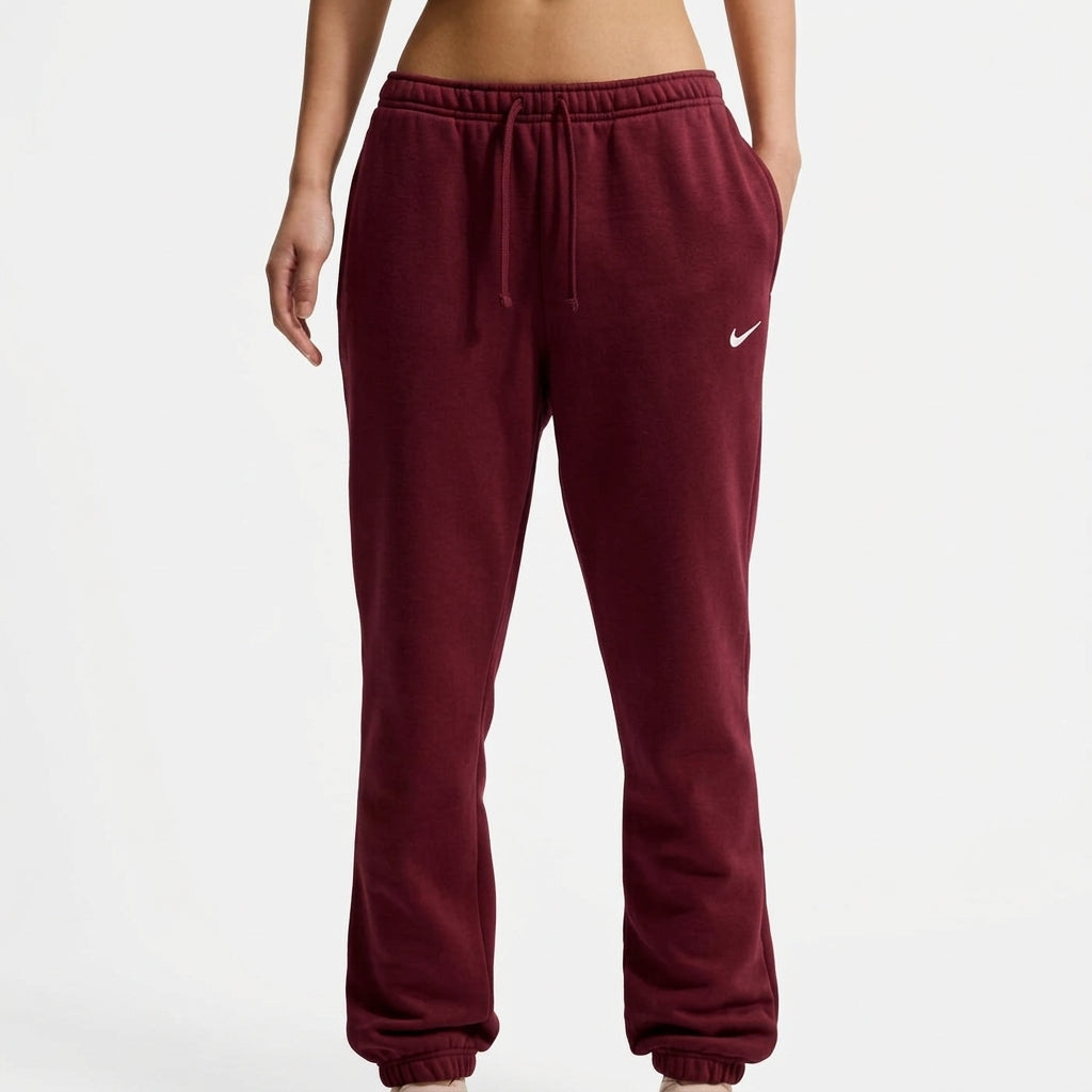 Nike pantalone sportivo da donna Studio Fleece Mid-Rise IM8076-658 boerdeaux
