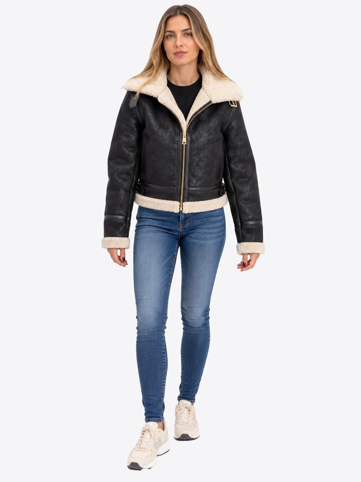 Yes Zee 1399 J023 KJ00 0801 Donna Nero - Giubbino Effetto Montone