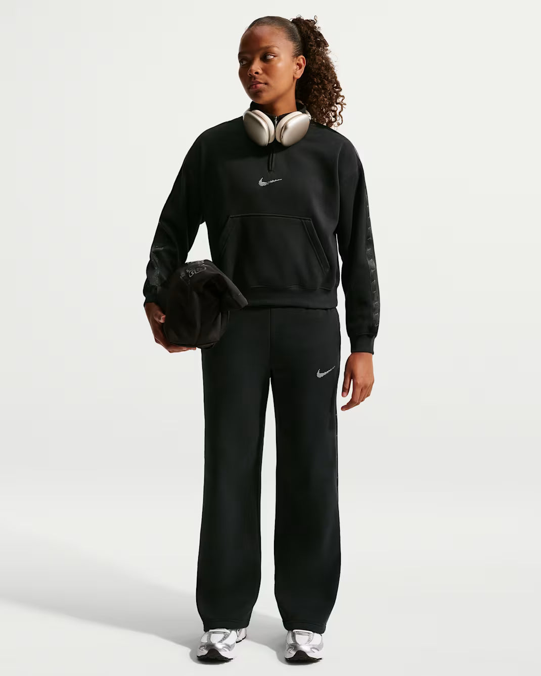 Nike felpa sportiva Sportswear Studio Fleece Big IM4932-010 nero