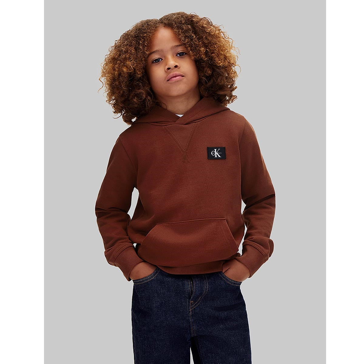 Calvin Klein Felpa junior con cappuccio e Logo Firma LVCKTJB39B GCQ mattone