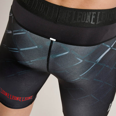 Leone pantaloncino sportivo da uomo a compressione MMA Cage AB972 grigio
