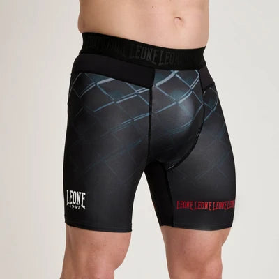 Leone pantaloncino sportivo da uomo a compressione MMA Cage AB972 grigio