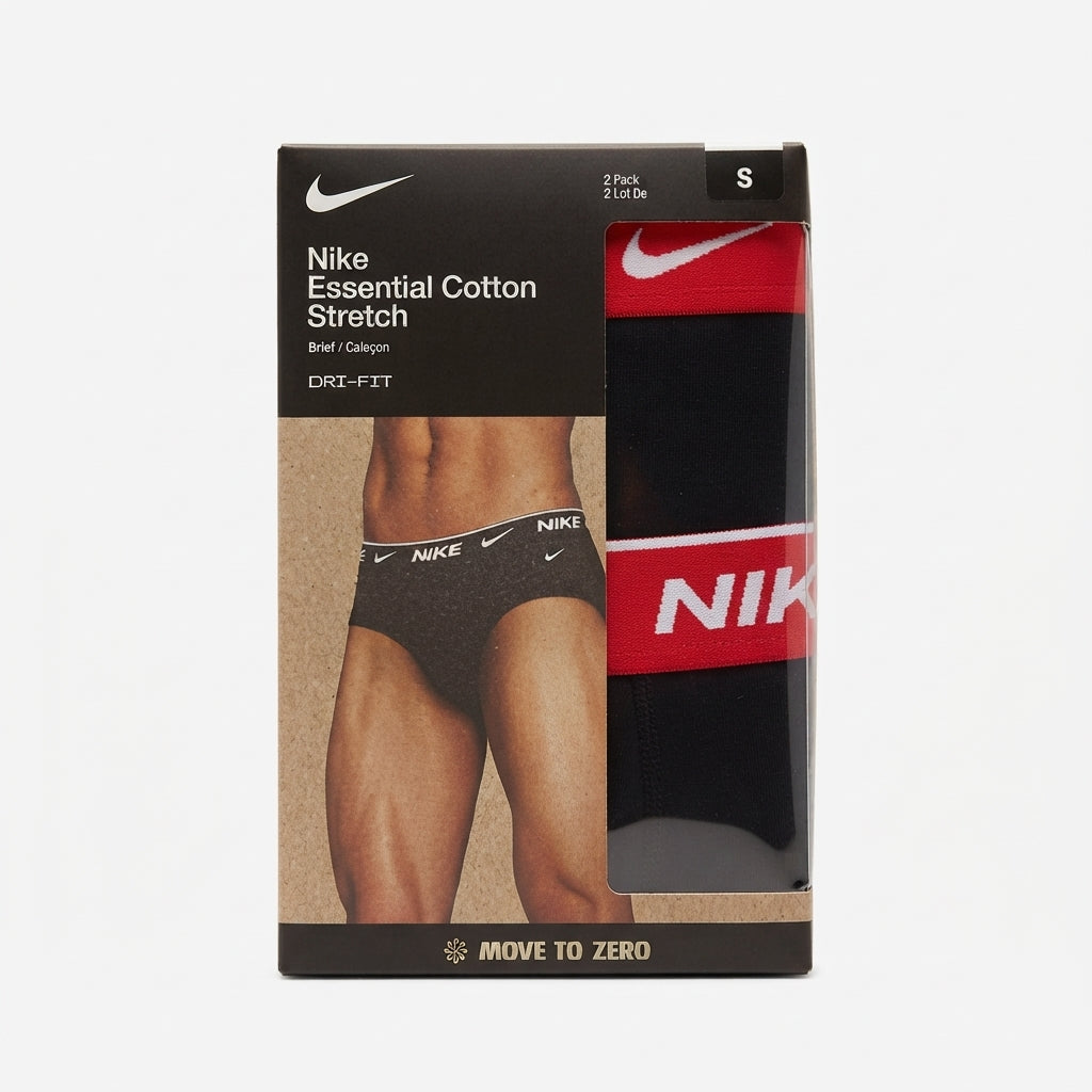 Nike Slip da uomo Essential cotton Stretch KE1287-4HV nero - confezione da 2 paia