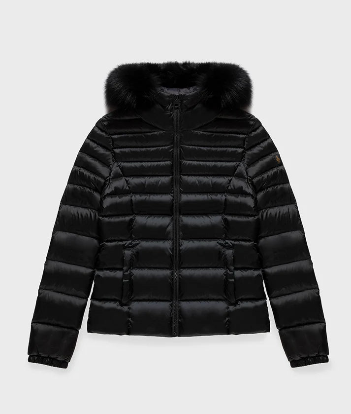 RefrigiWear piumino da donna MEAD FUR JACKET W97618 G06000 nero
