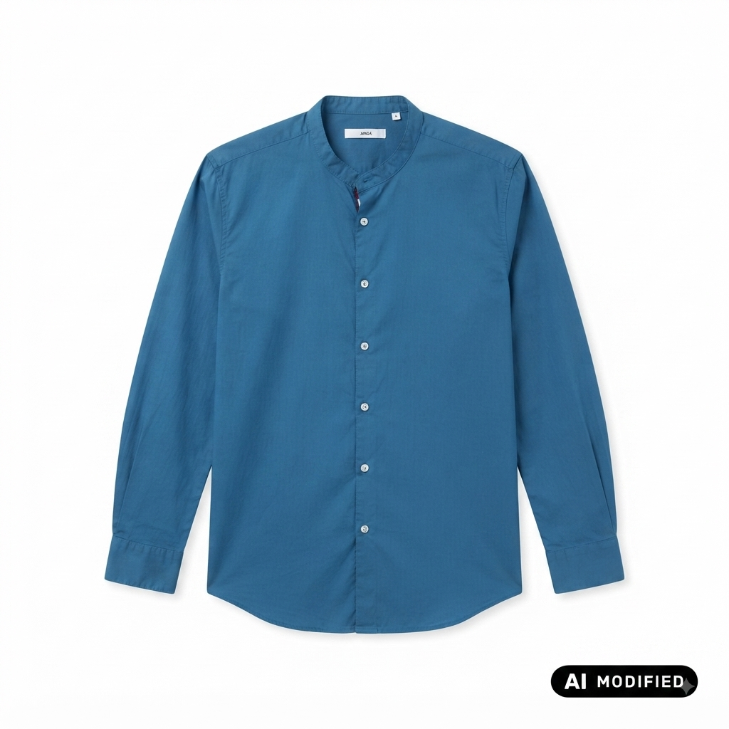 Trez camicia manica lunga da uomo con collo coreano Calle-Mus1 M47640 184 blu cielo