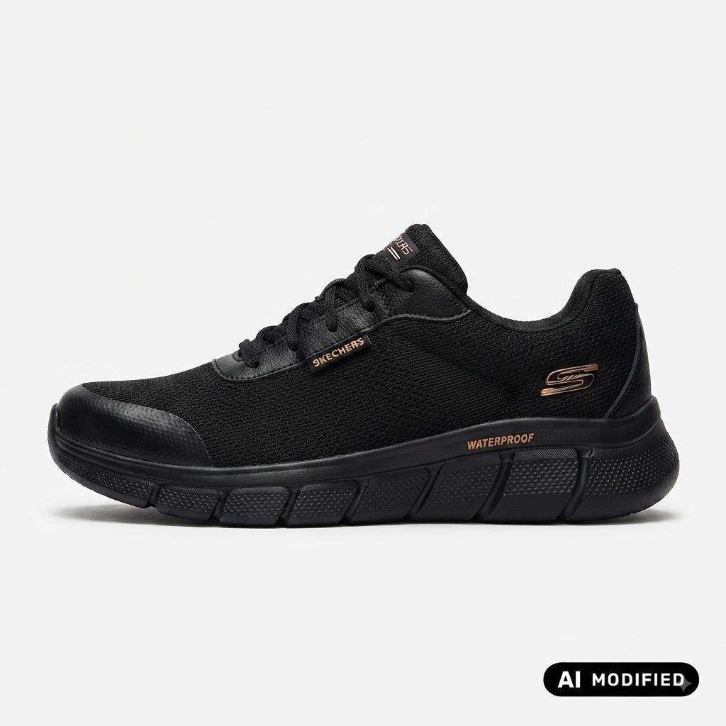 Skechers Bob Flex Proof 117351-BBK Donna Nera - Sneakers Waterproof