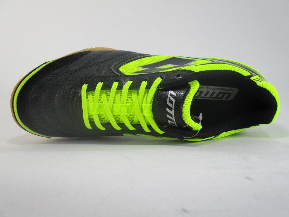 Lotto Tacto II 200 S7180 Uomo Nero Verde - Scarpe Calcetto Indoor Futsal