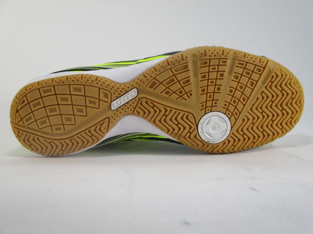 Lotto Tacto II 200 S7180 Uomo Nero Verde - Scarpe Calcetto Indoor Futsal