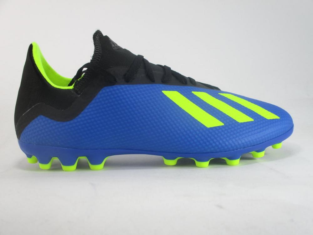Adidas scarpa da calcio da uomo X 18.3 AG CG7163 blu nero frontale