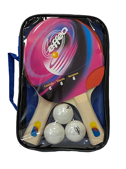 Effea Set Ping Pong 2 Racchette + 3 Palline 1 Stella con Custodia - Tennis Tavolo Principianti