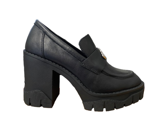 Fornarina Mocassino da donna con tacco Lisbona 7 black