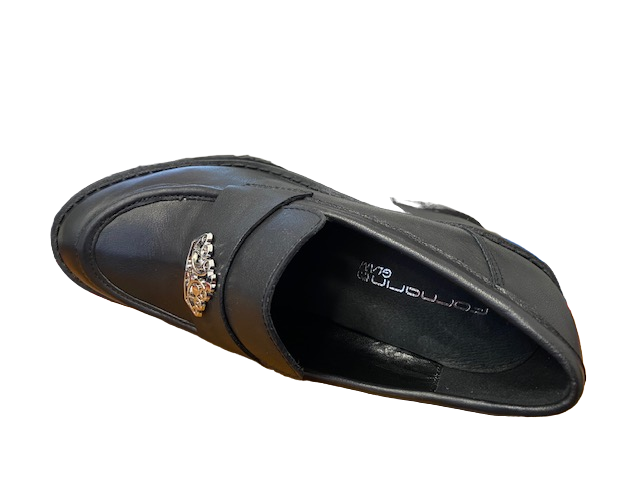 Fornarina Mocassino da donna con tacco Lisbona 7 black