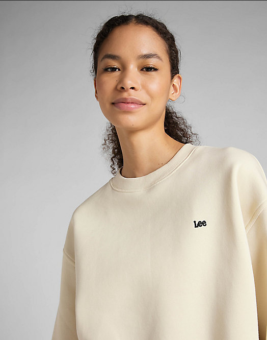 Lee Felpa da donna girocollo Sweatshirt L53LLJDN ecru