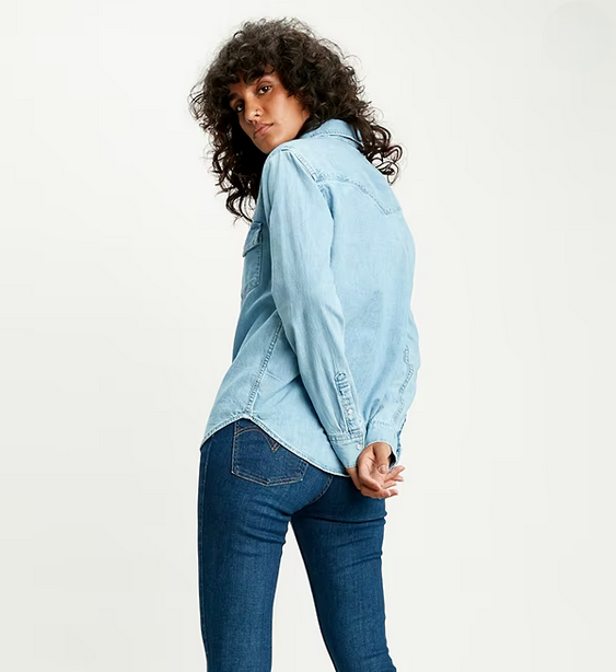 Levi's camicia in jeans da donna Western Essential 16786-0001 cool out-blu