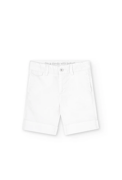 Boboli short da bambina e ragazza in satin elastico 736220-1100 bianco