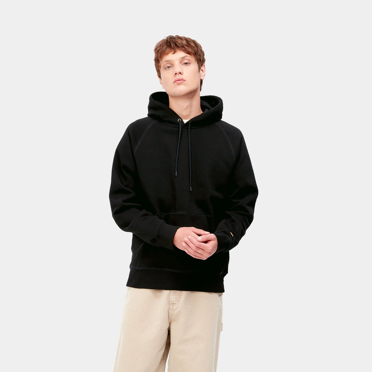 Carhartt Felpa con cappuccio da uomo 1026384 00F nero-oro