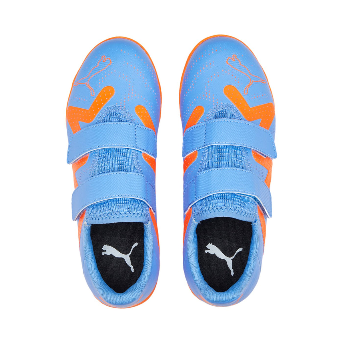 Puma scarpa da calcetto da ragazzo con velcro 107205 01 blue glimmer-white ultra orange