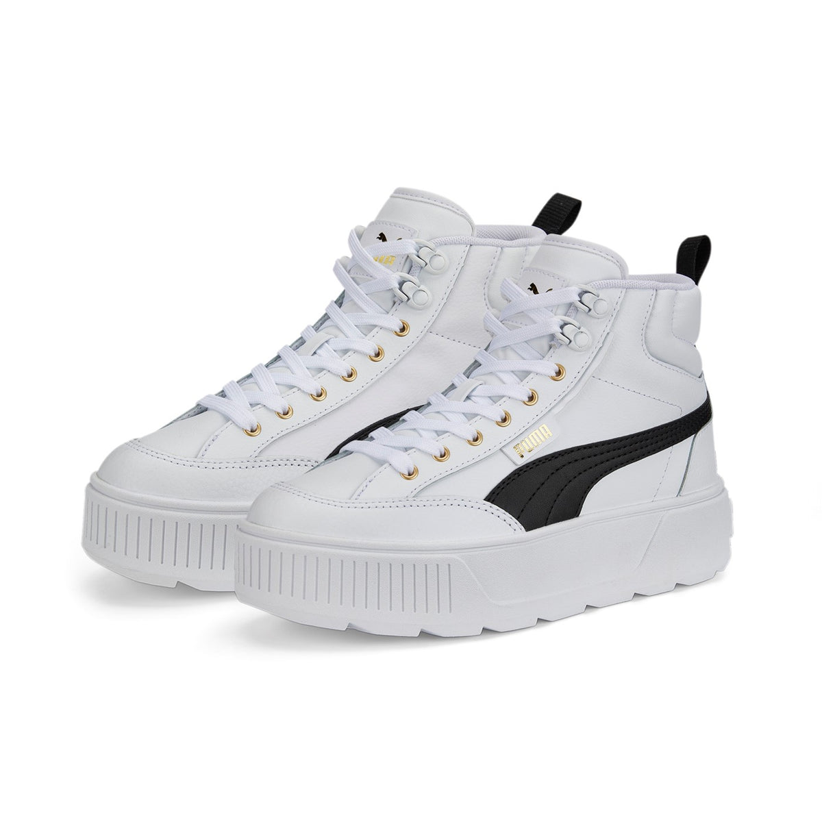 Puma Karmen Mid 385857-03 Sneakers Donna Bianco Nero - Sneakers con Zeppa